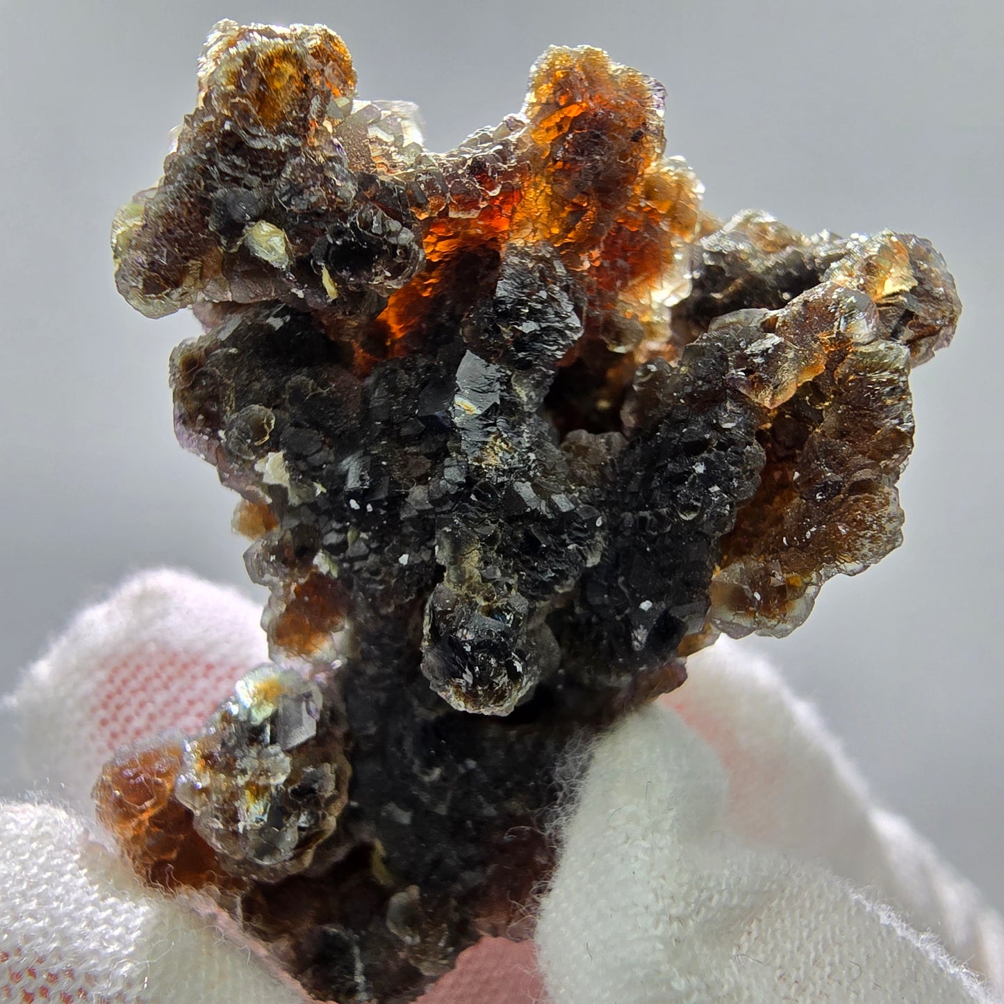 Phantom Fluorit Würfel lila braun, Muskovit Stufe Erongo, Namibia 41*25*29mm