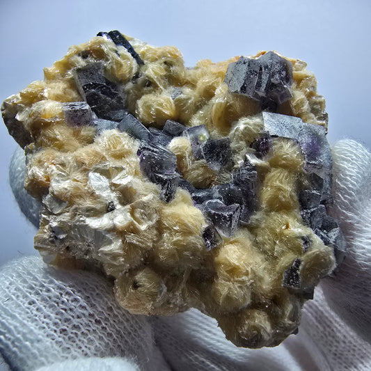 Bunte Phantom Fluorit Würfel Schörl Turmalin Muskovit Erongo, Namibia 55*46*21mm