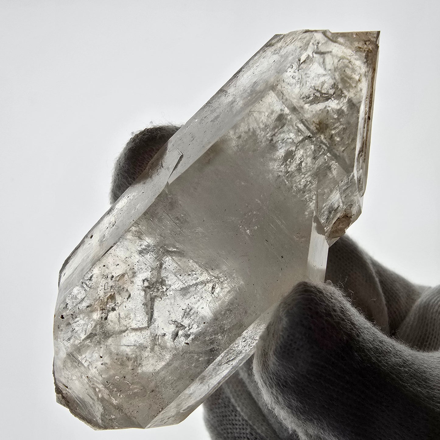 Skeleton Smoky Quartz DT Scepter, UV Calcite Valentine Pocket, Namibia 86*37*24mm