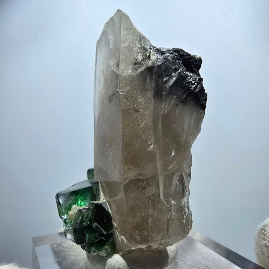Phantom Fluorit, Rauchquarz, Hyalit, Schörl Turmalin Erongo, Namibia 58*41*26mm