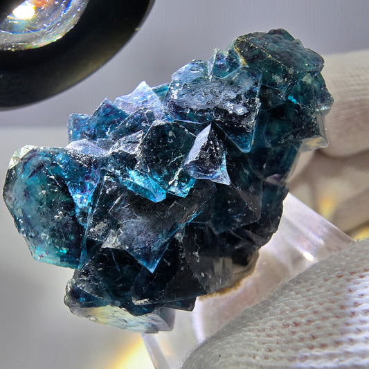 Spécimen de cube de fluorite fantôme, zonal – Nouvelle découverte ! Okorusu, Namibie, 42 x 28 x 22 mm