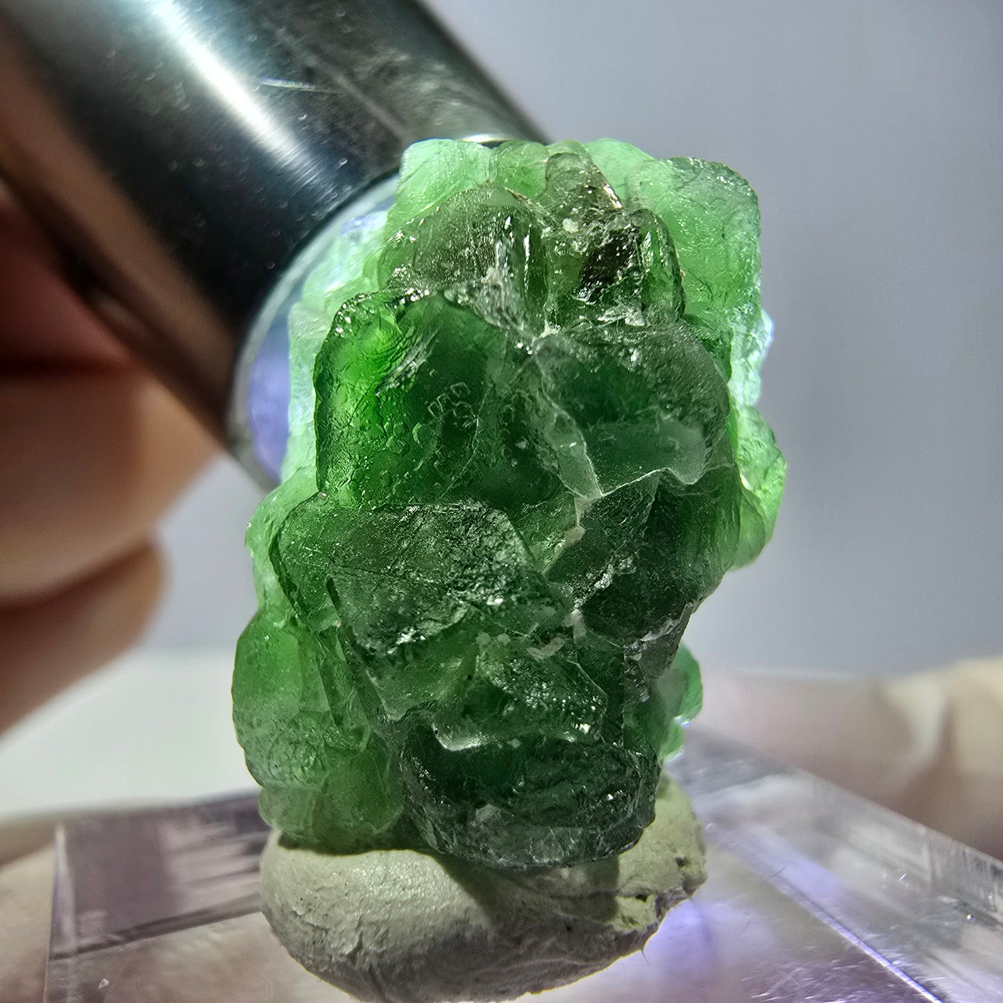 Cube de fluorite fantôme, spécimen de tourmaline Schorl, Erongo, Namibie, 22 x 16 x 16 mm
