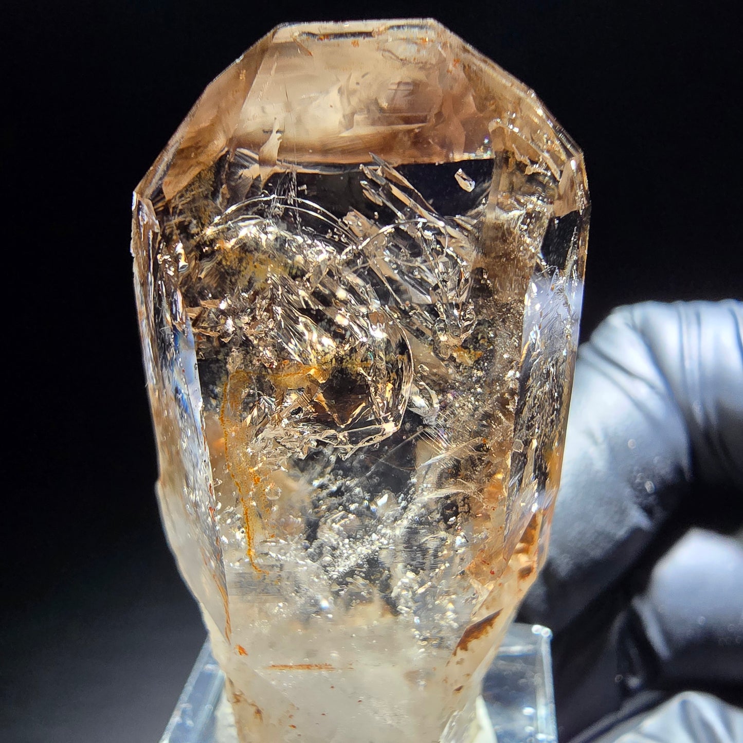 Klare Phantom Rauchquarz Zepter Spitze Goboboseb, Namibia 49*26*18mm Sammlung
