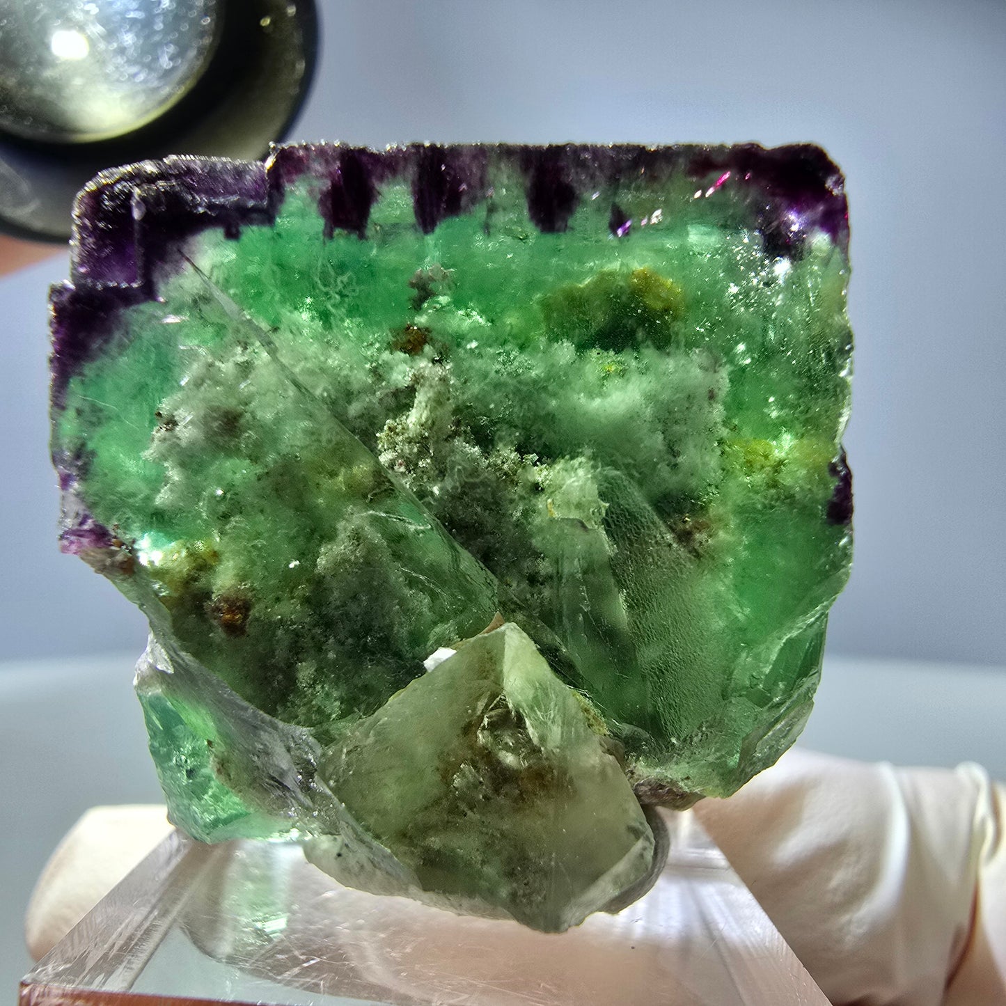Spécimen de cube de fluorite fantôme, parqueté, zonal Okorusu, Namibie 28*28*31mm