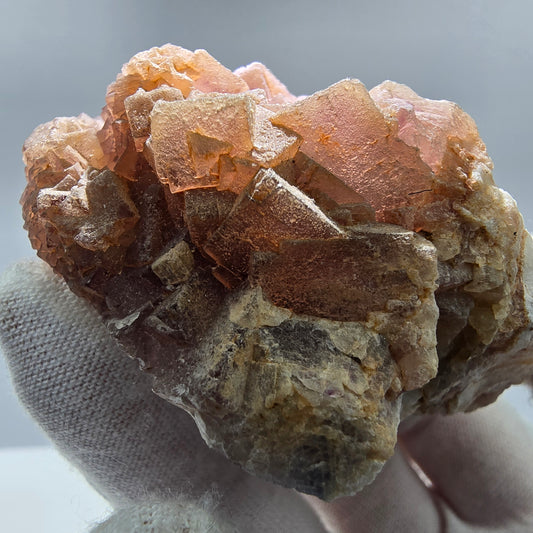 Phantom Fluorit gestuft auf Chalcedon Stufe Omehane, Namibia 85*71*30mm Sammlung