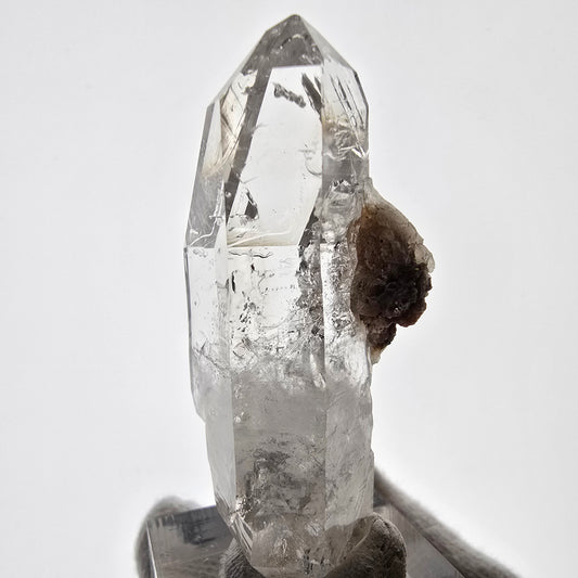 Enhydro Skelett Rauchquarz DT Zepter, Calcit 1x Blase Valentine Pocket Namibia 54*26*19mm