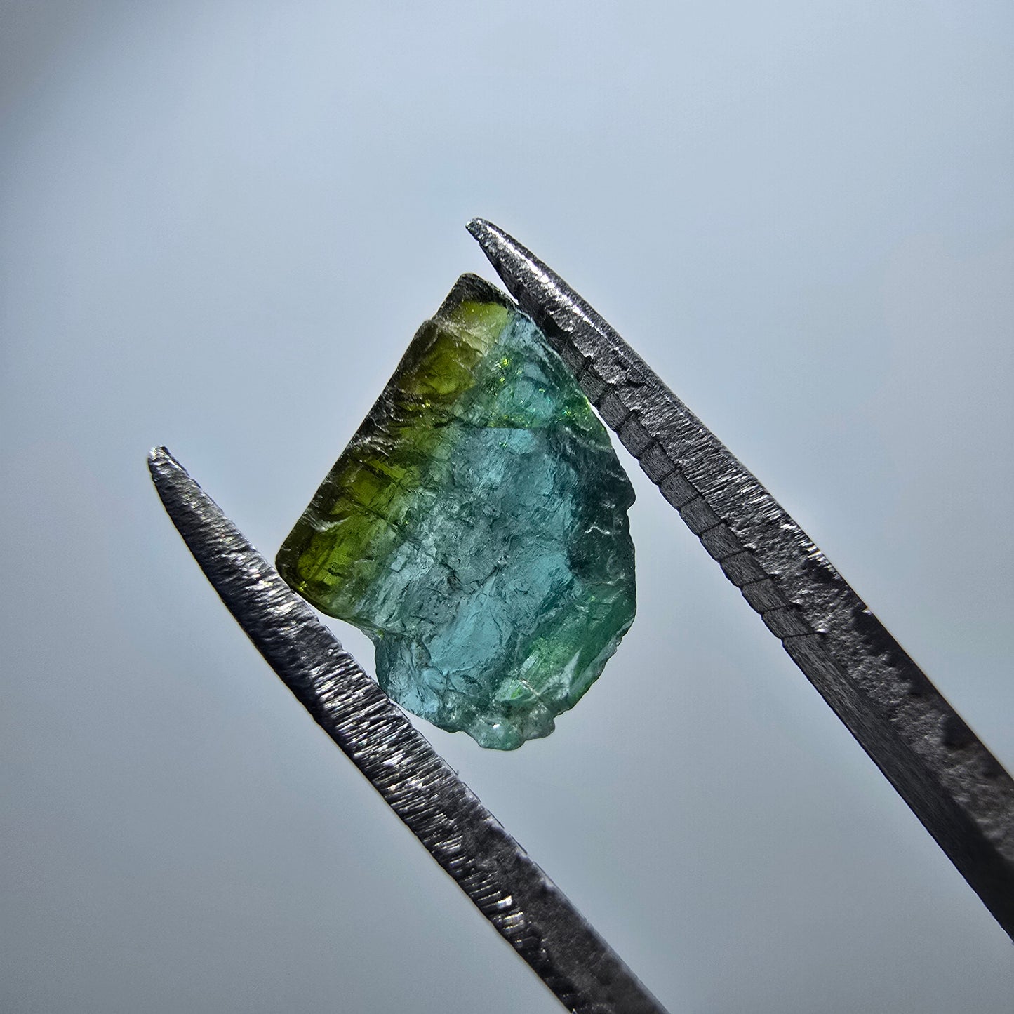 Cristal rare de tourmaline elbaïte, vert bleu Minas Gerais, Brésil #7986