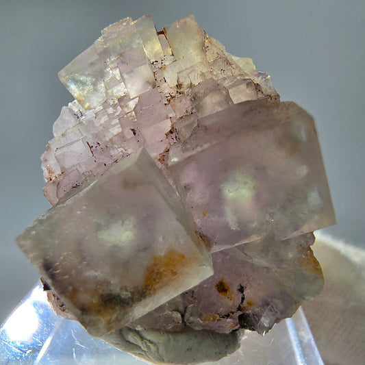 Seltene UV Phantom Fluorit Würfel, Quarz Stufe Brandberg, Namibia 28*25*14mm