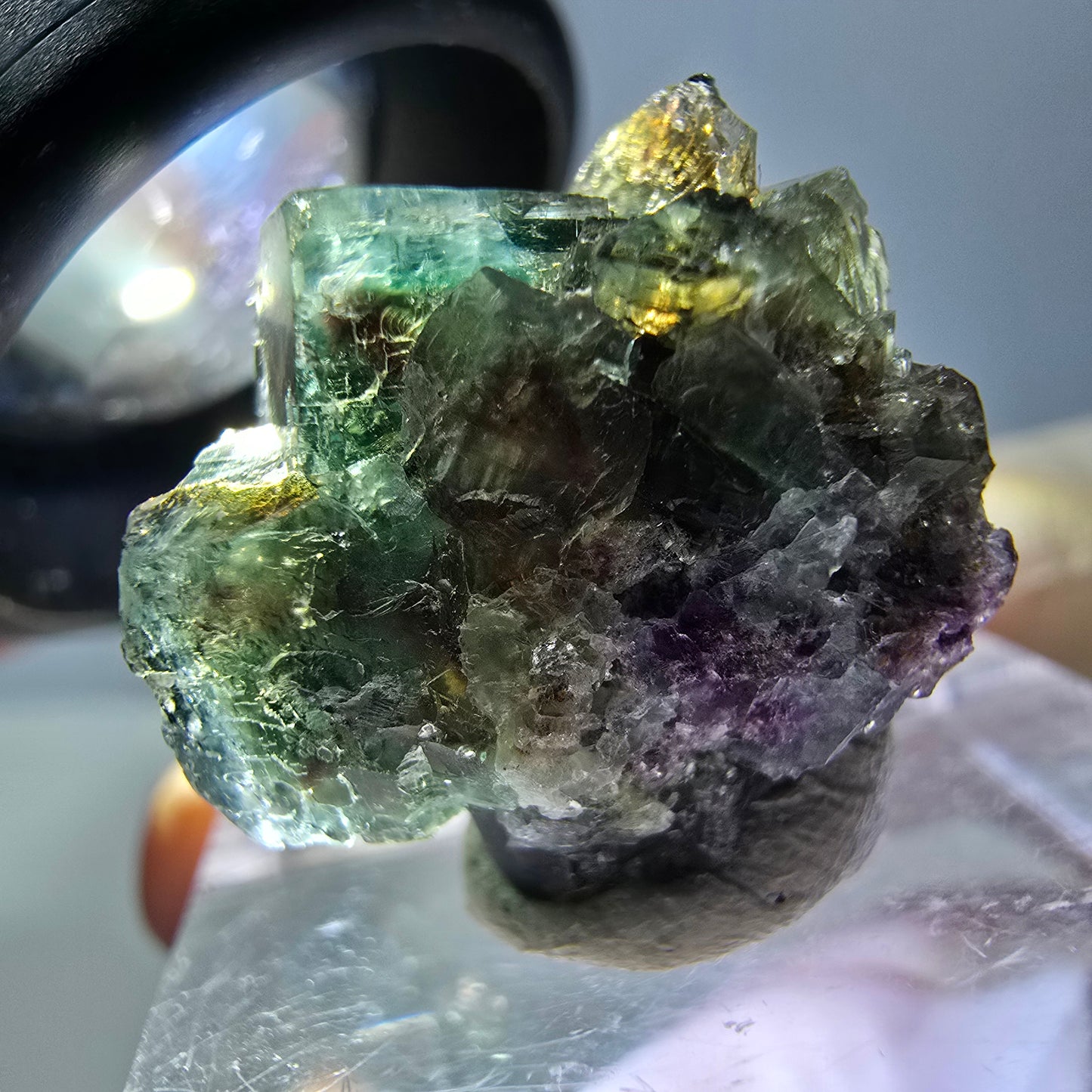 Phantom Fluorit Würfel Stufe, grün parkettiert Okorusu, Namibia 21*16*13mm