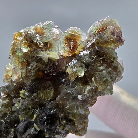 Phantom Fluorit Würfel Muskovit Schörl Turmalin Stufe Erongo, Namibia 41*32*25mm