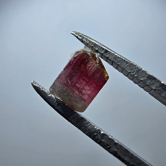 Seltener Elbait Turmalin Kristall, grün rosa Minas Gerais, Brasilien 7*5*4mm