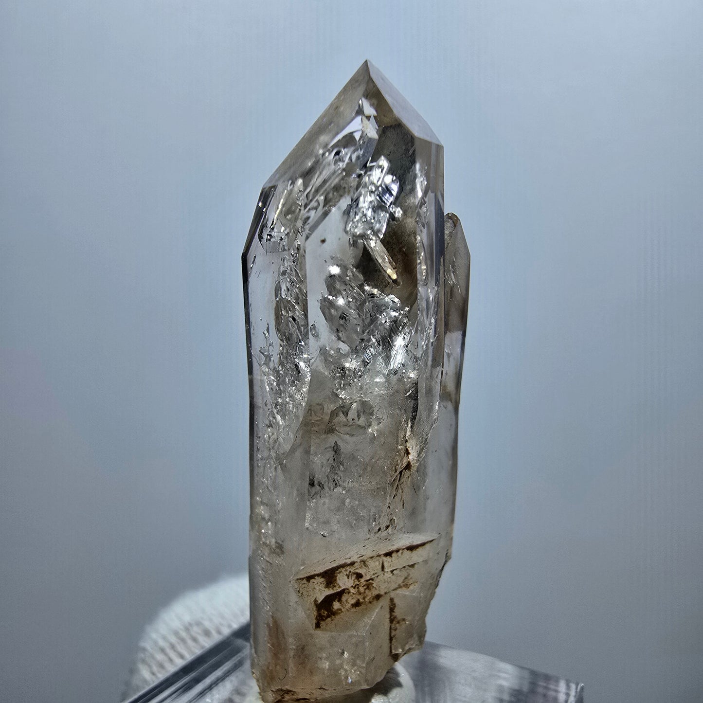 Enhydro Phantom Smoky Quartz Scepter, 1x Bubble Goboboseb, Namibia 44*13*13mm