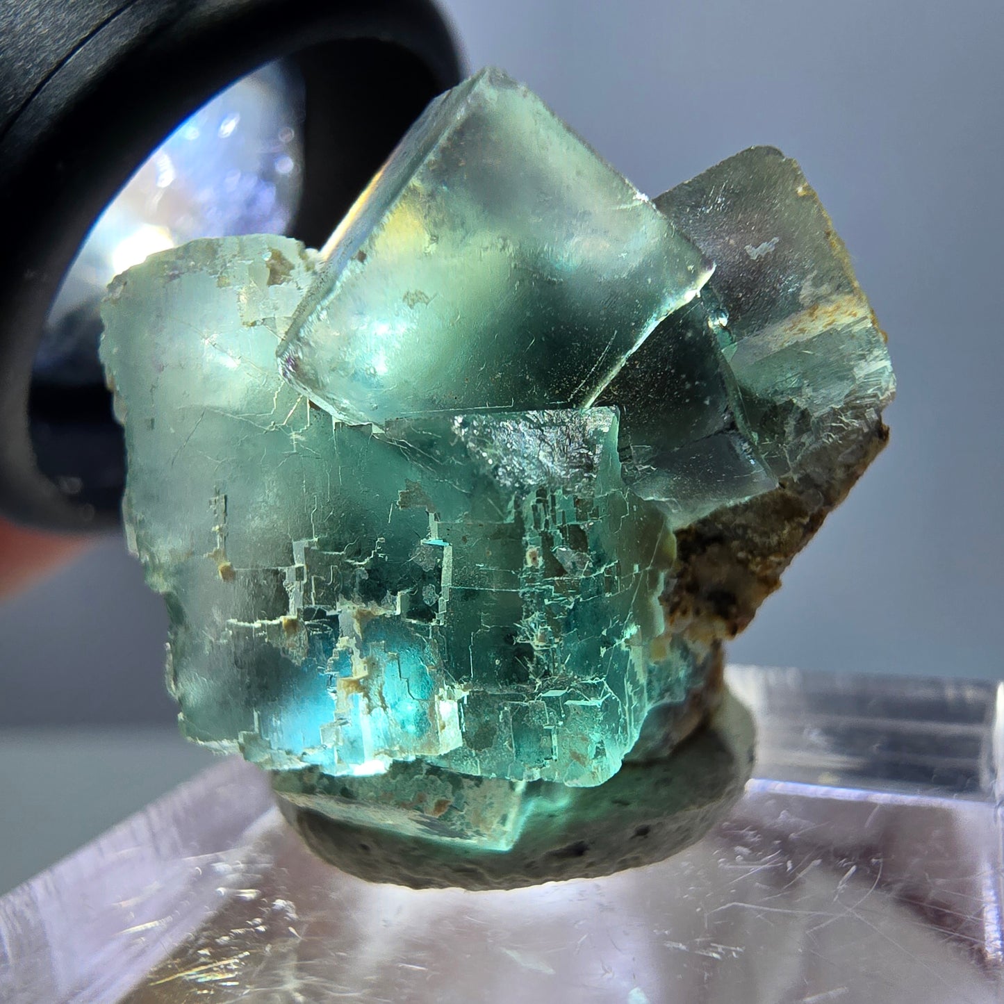 Spécimen de cube de fluorite fantôme, parquet vert Okorusu, Namibie 25 x 20 x 15 mm