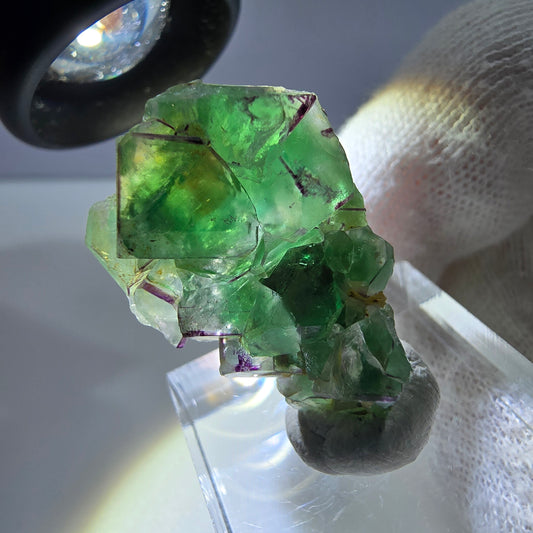 Phantom Fluorite Cube Zonal, Muscovite Specimen Erongo, Namibia 30*19*10mm