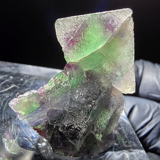 Phantom Fluorit Würfel grün lila blau Stufe Erongo, Namibia 37*36*22mm Sammlung