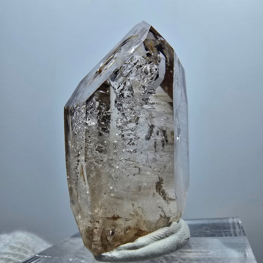 Enhydro Phantom Rauchquarz Zepter, 1x Blase Goboboseb, Namibia 33*22*14mm