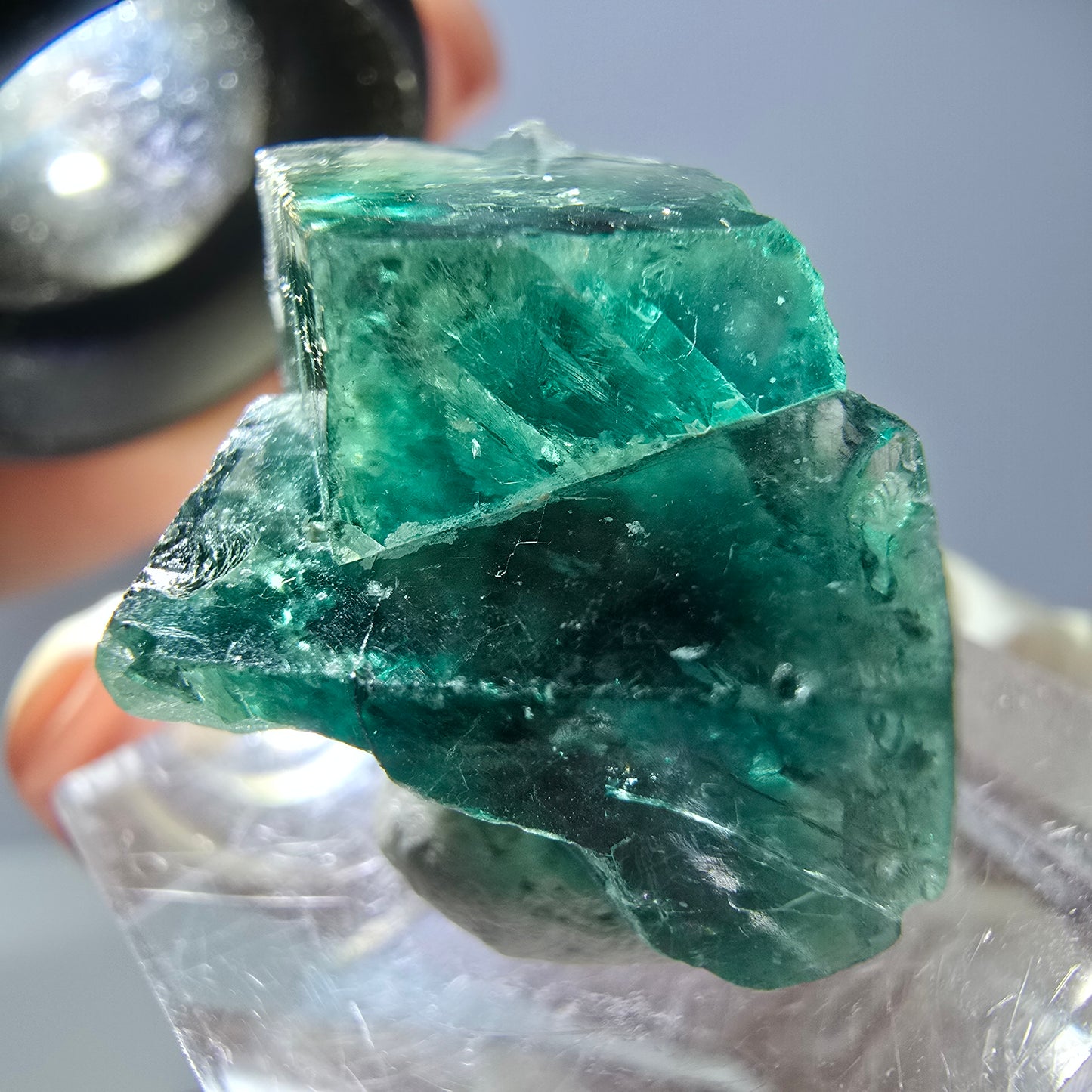 Phantom Fluorit Würfel Stufe, grün lila Okorusu, Namibia 27*19*18mm