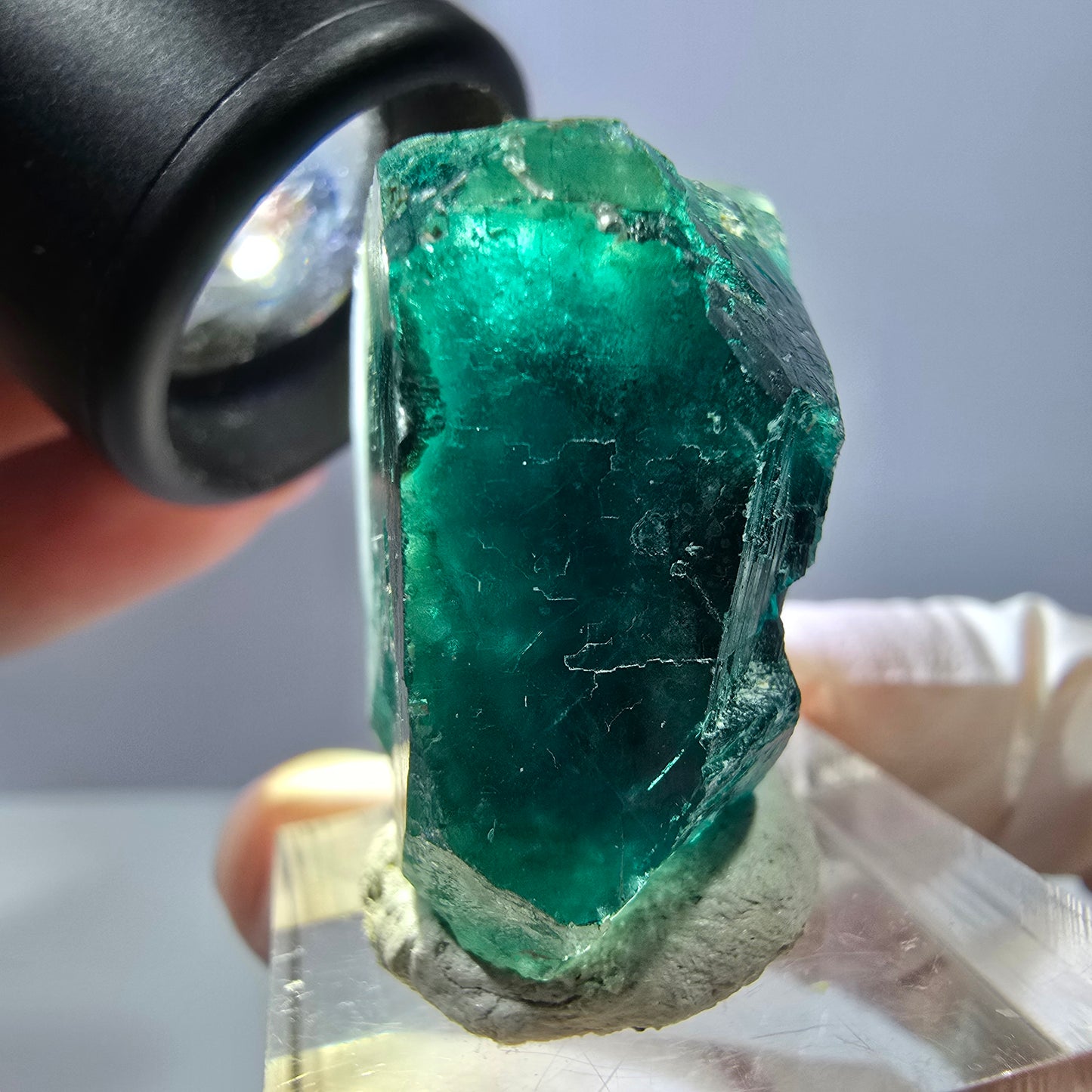 Spécimen de cube de fluorite fantôme, parquet vert Okorusu, Namibie 31*30*19 mm