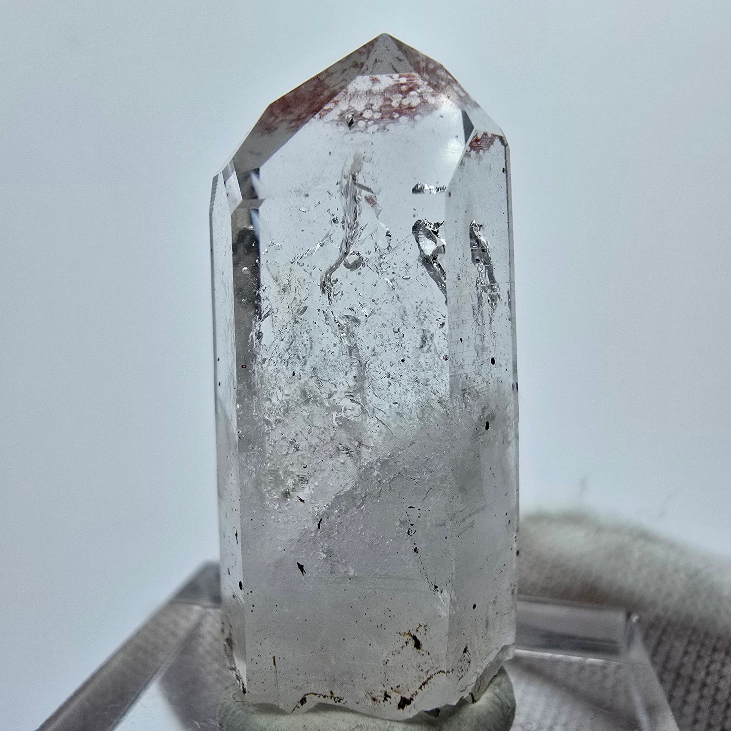 Phantom Amethyst Kristall mit Hämatit Streep Mine Goboboseb Namibia 31*15*14mm