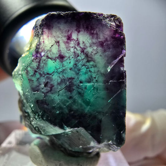 Seltene Fluorit Würfel Stufe, grün lila Okorusu, Namibia 29*24*23mm