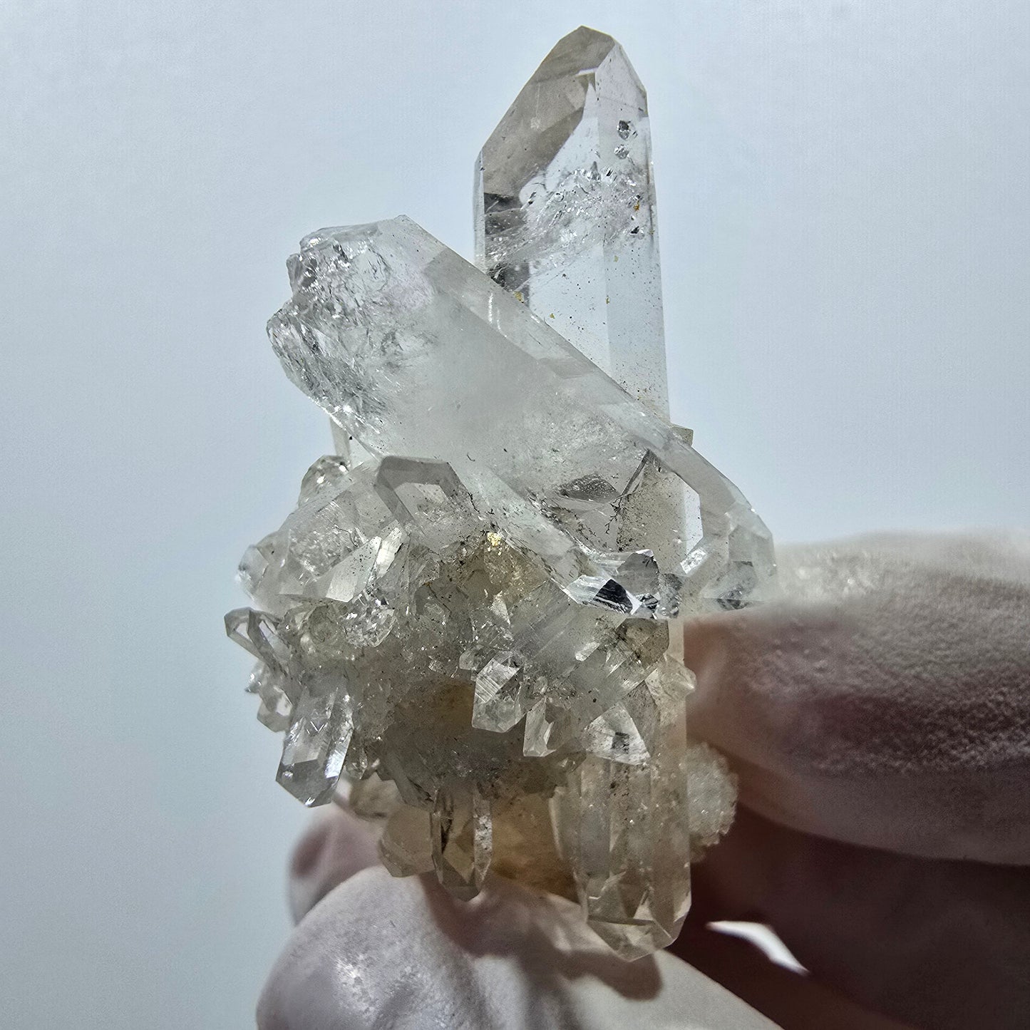 Spécimen de quartz transparent à double terminaison Streep Mine, Goboboseb, Namibie 45*22*25 mm