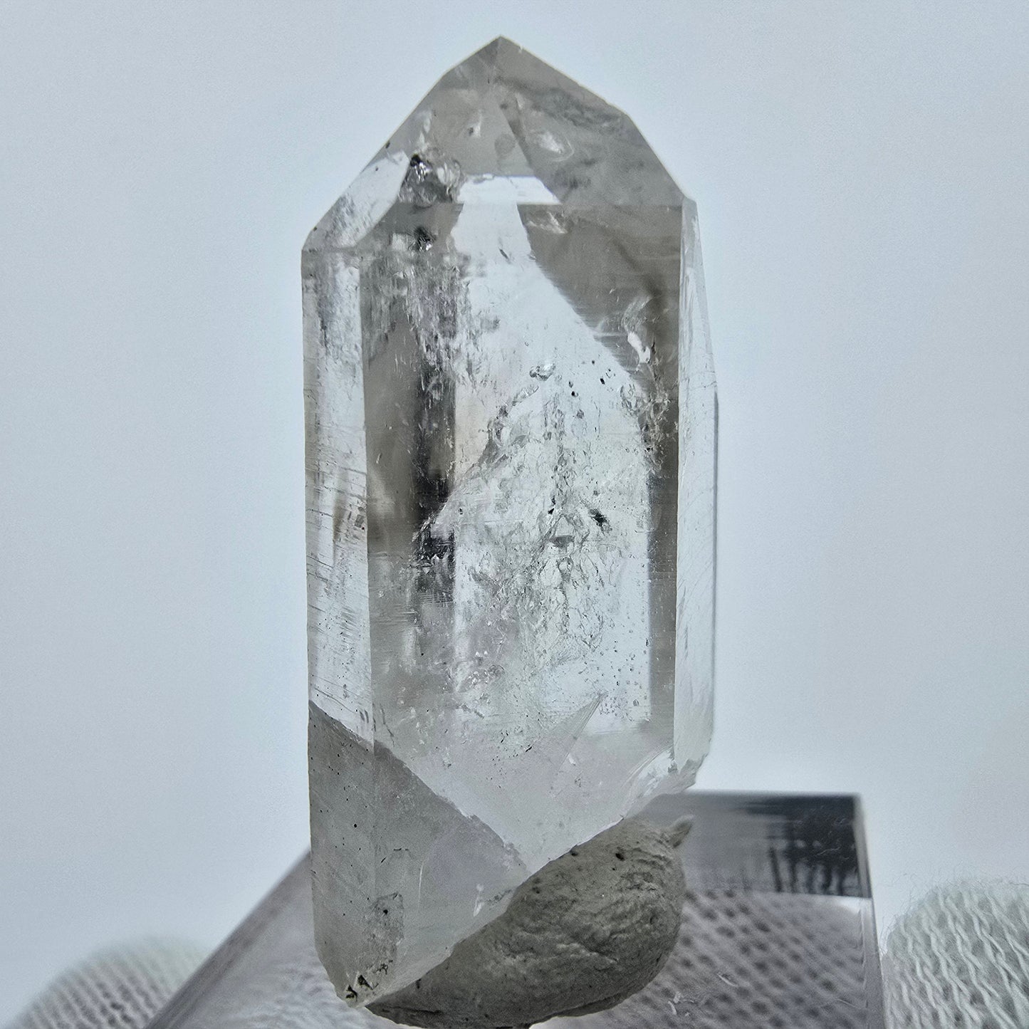 Enhydro Lemurian Phantom Quarz Spitze Streep Mine, Goboboseb, Namibia 37*18*15mm