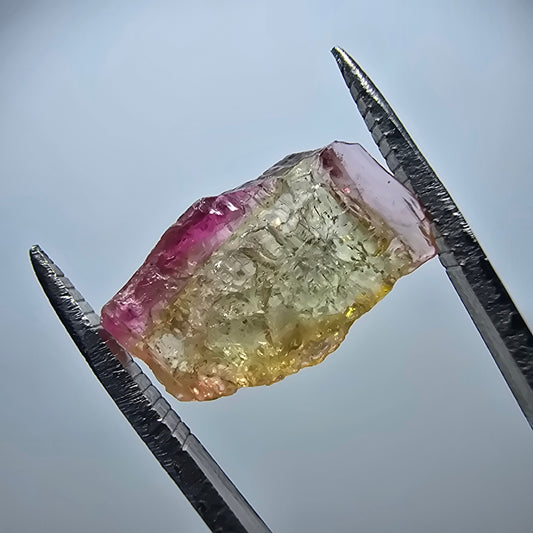 Seltener Elbait Turmalin Kristall, grün rosa Minas Gerais, Brasilien 16*9*4mm