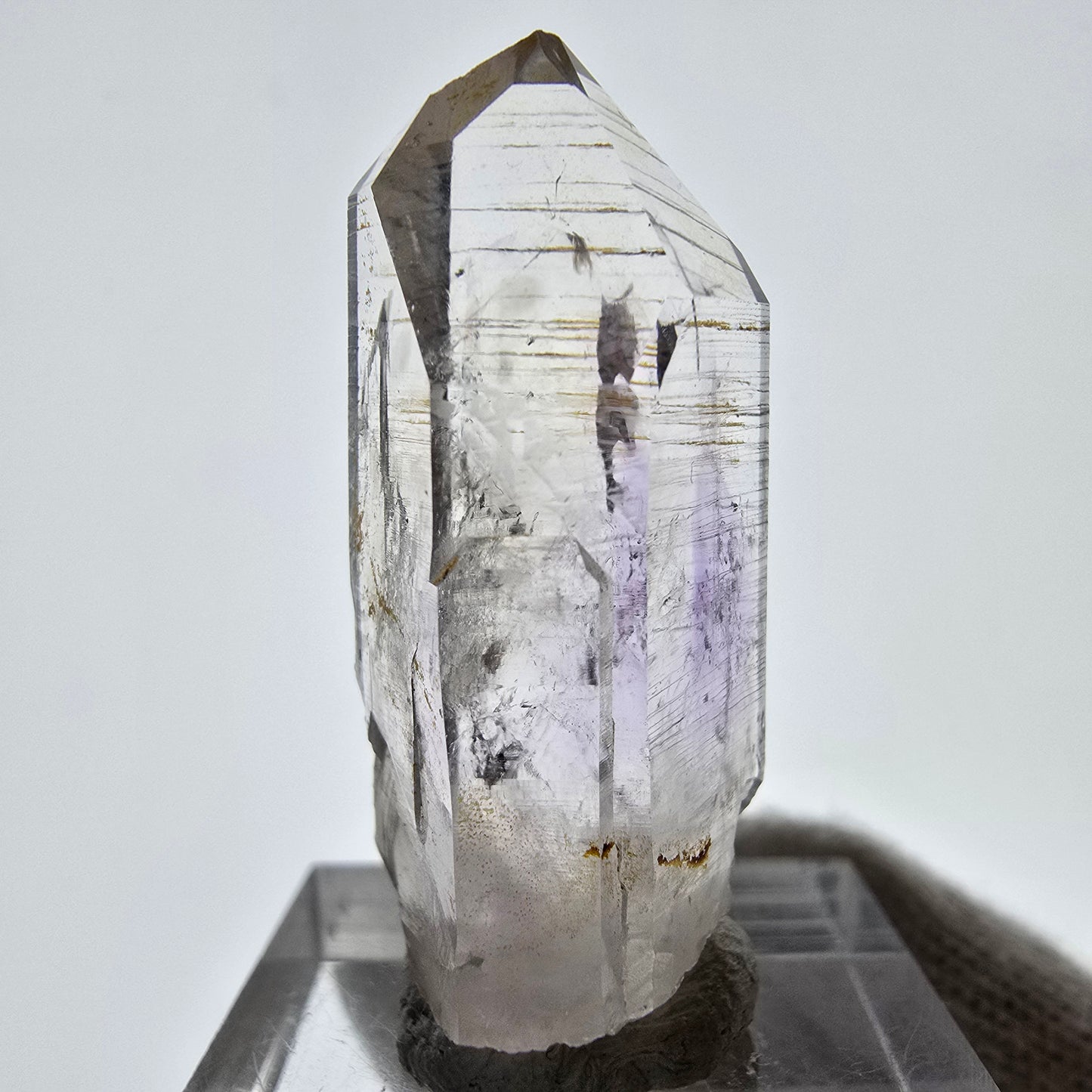 Sceptre d'améthyste lémurienne Enhydro, 1x Pochette Saint-Valentin à bulles, Namibie 36 x 17 x 15 mm