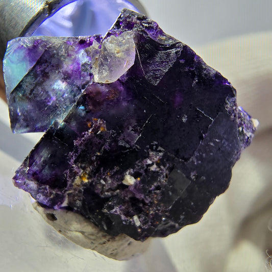 Spécimen de cube de fluorite fantôme zonal, vert violet Okorusu, Namibie 22*21*19mm