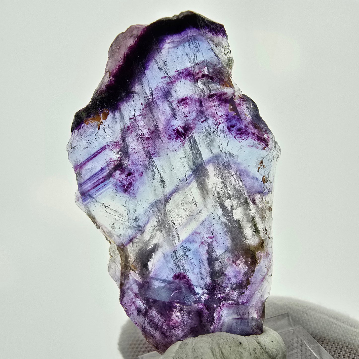 Seltene Phantom Fluorit Scheibe lila blau Okorusu, Namibia 52*32*5mm Sammlung