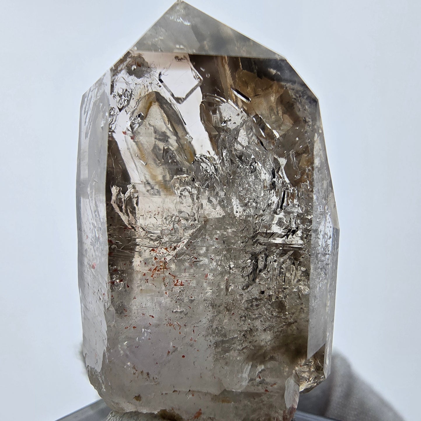Enhydro Phantom Smoky Quartz Sceptre Tip 1x Bubble Goboboseb, Namibie 42*25*21mm