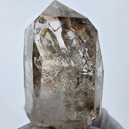 Enhydro Phantom Rauchquarz Zepter Spitze 1x Blase Goboboseb, Namibia 42*25*21mm