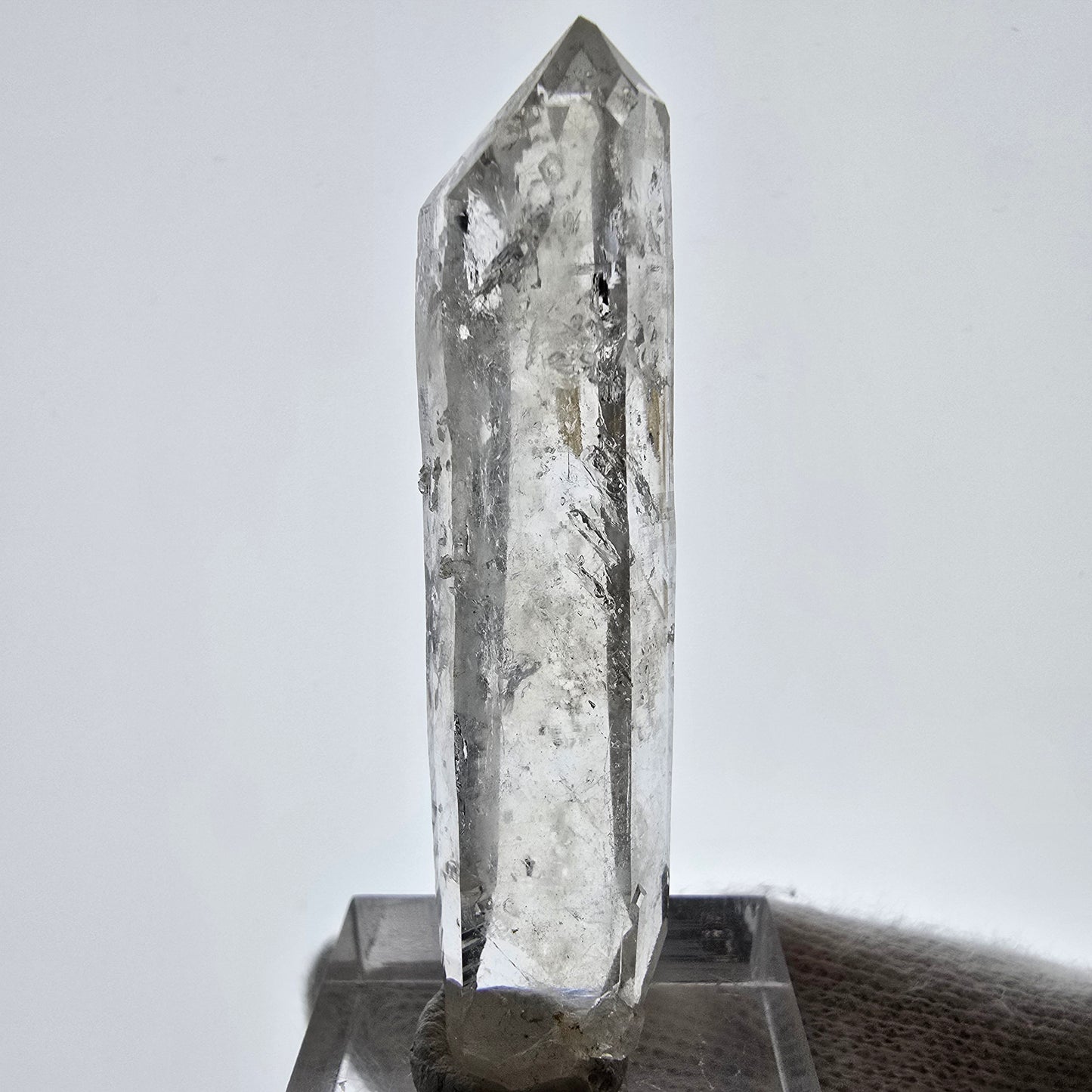 Enhydro Skeleton Smoky Quartz DT Scepter, 2x Bubble Valentine Pocket, Namibia 57*13*12mm