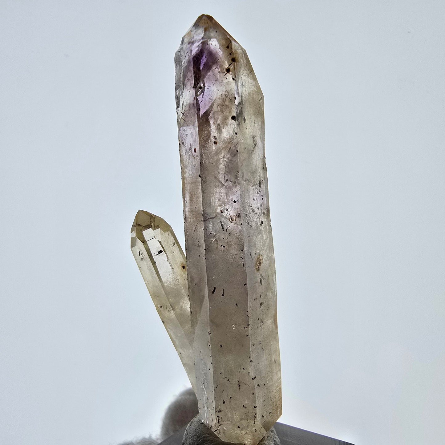 Harlekin Phantom Amethyst DT Zepter, UV Calcit Streep Mine, Namibia 70*19*19mm