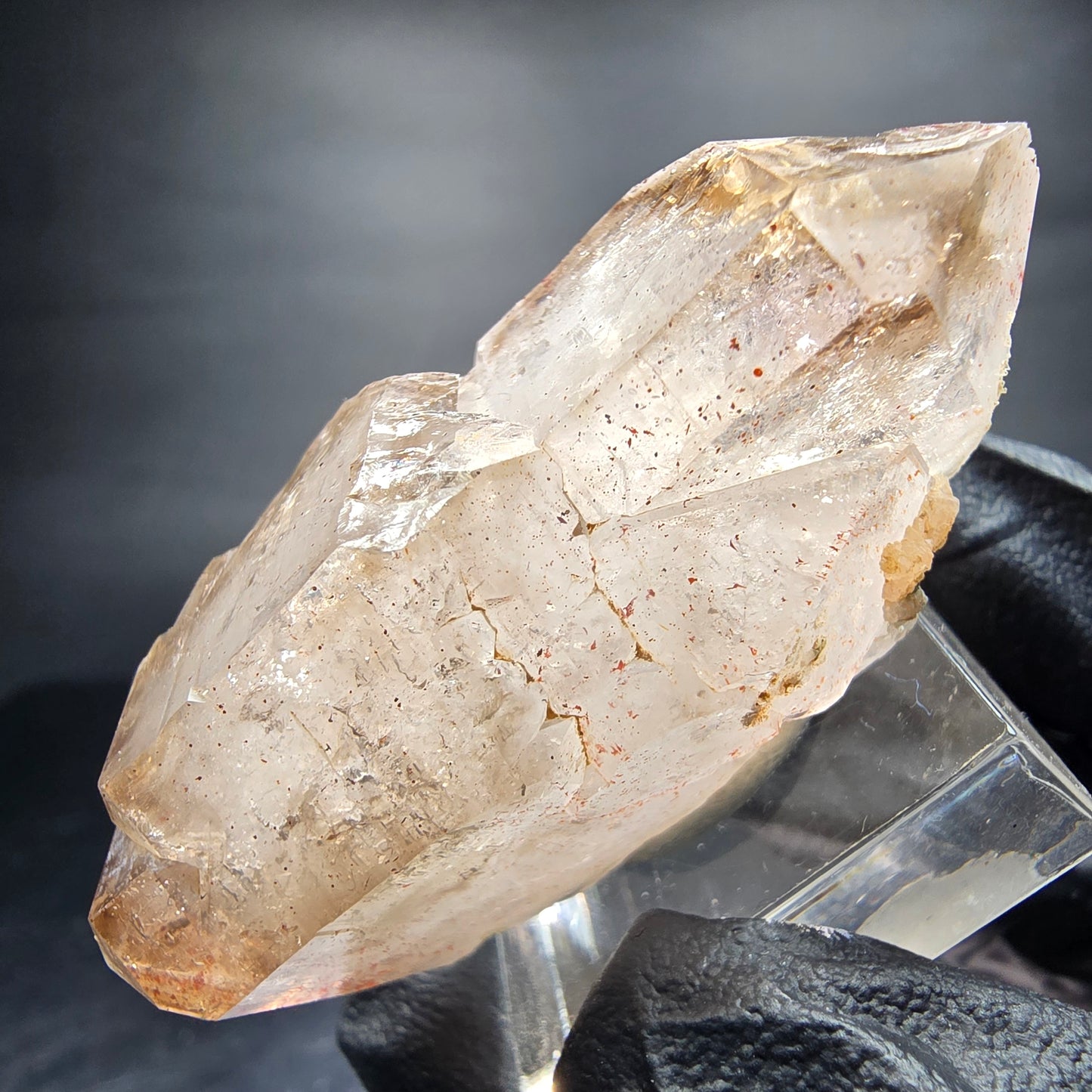 Phantom Skelett Rauchquarz Zepter Doppelender Goboboseb Namibia 56*33*26mm