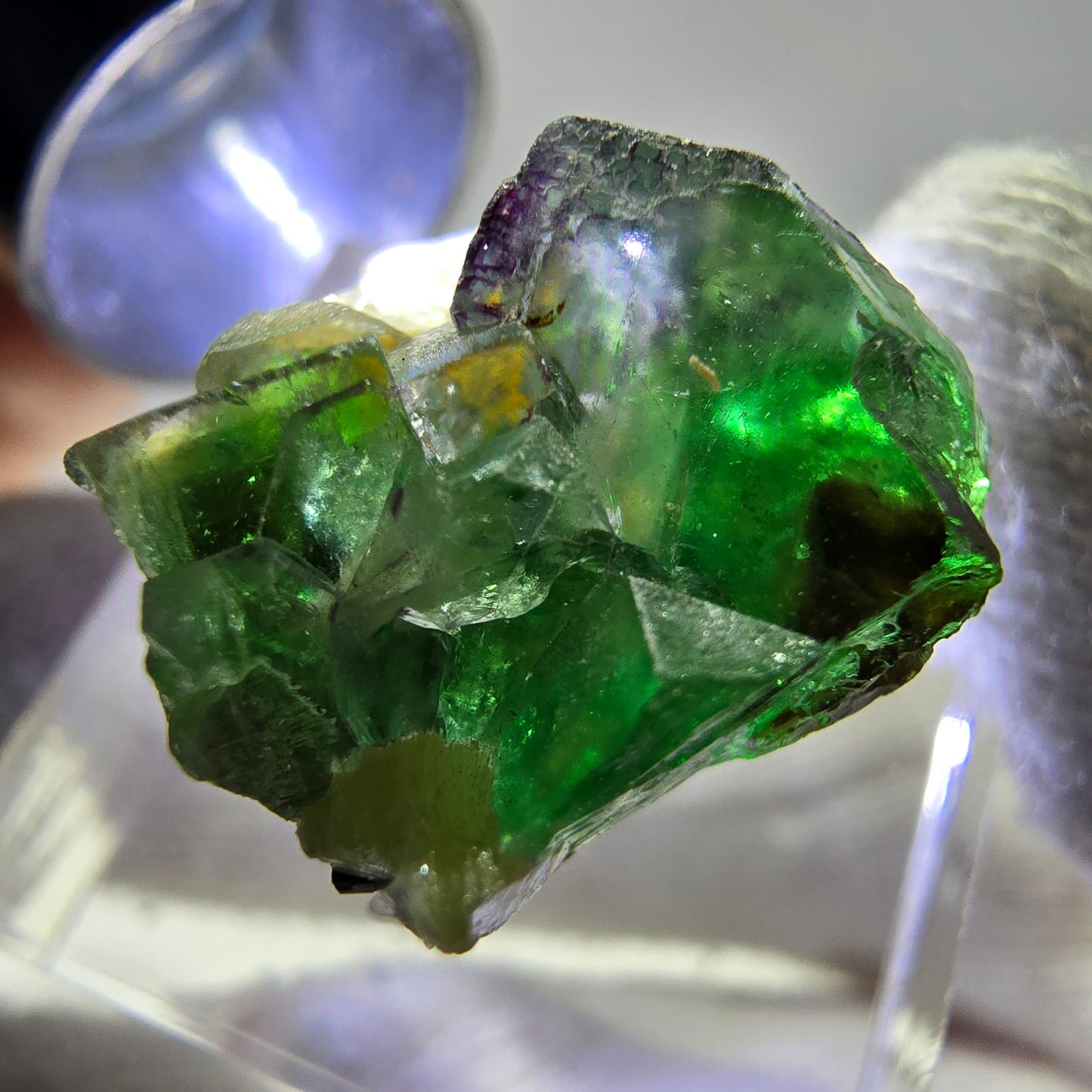 Phantom Fluorit Würfel, Muskovit Stufe Erongo, Namibia 17*19*13mm