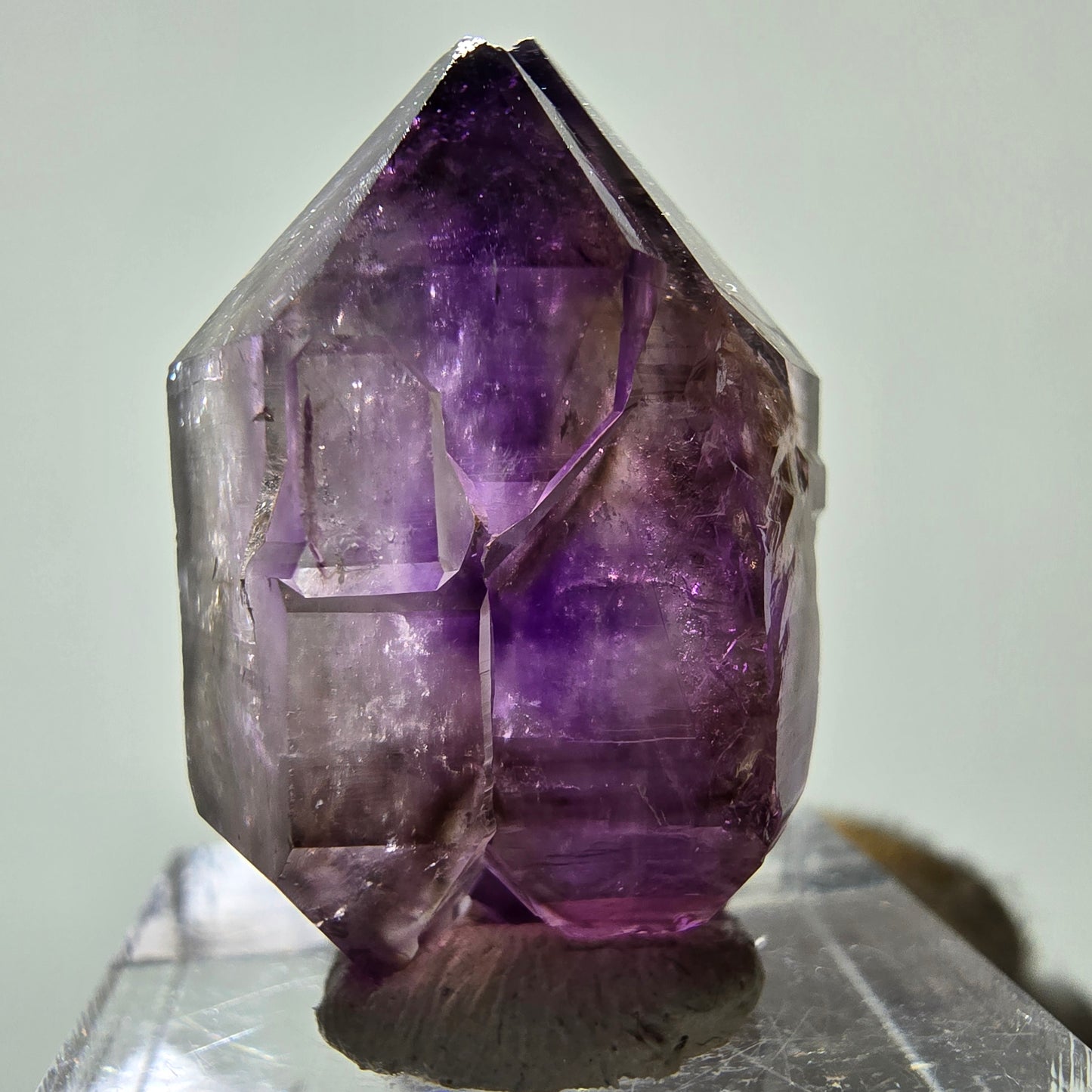 Sceptre Enhydro Phantom Amethyst DT, 1x Bubble Brandberg, Namibie 30*21*17mm