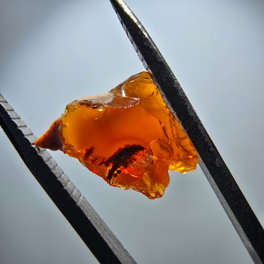 Rare fire opal crystal, red orange Mexico 10*9*4mm