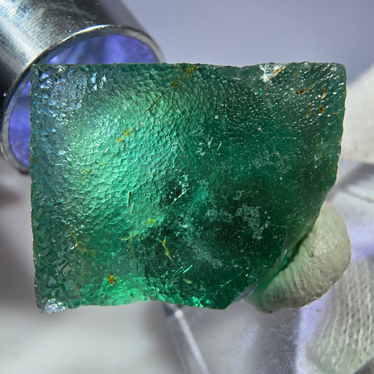 Rare cube de fluorite fantôme, vert Okorusu, Namibie 28 x 27 x 15 mm