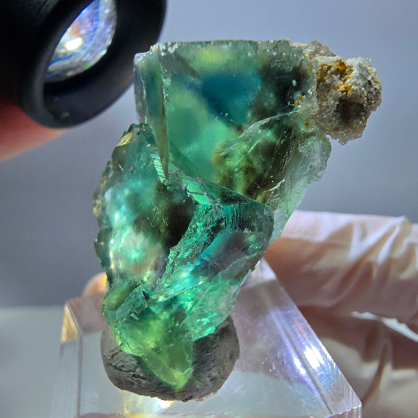 Phantom Fluorit Würfel Stufe, grün parkettiert Okorusu, Namibia 38*24*23mm