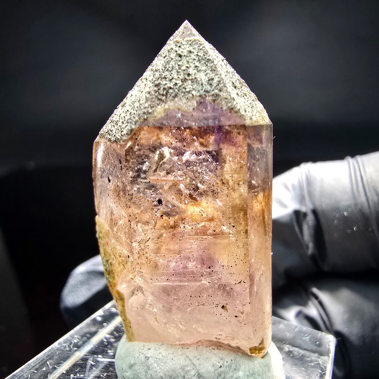 Klare Phantom Amethyst Spitze lila braun Brandberg, Namibia 35*20*14mm Sammlung