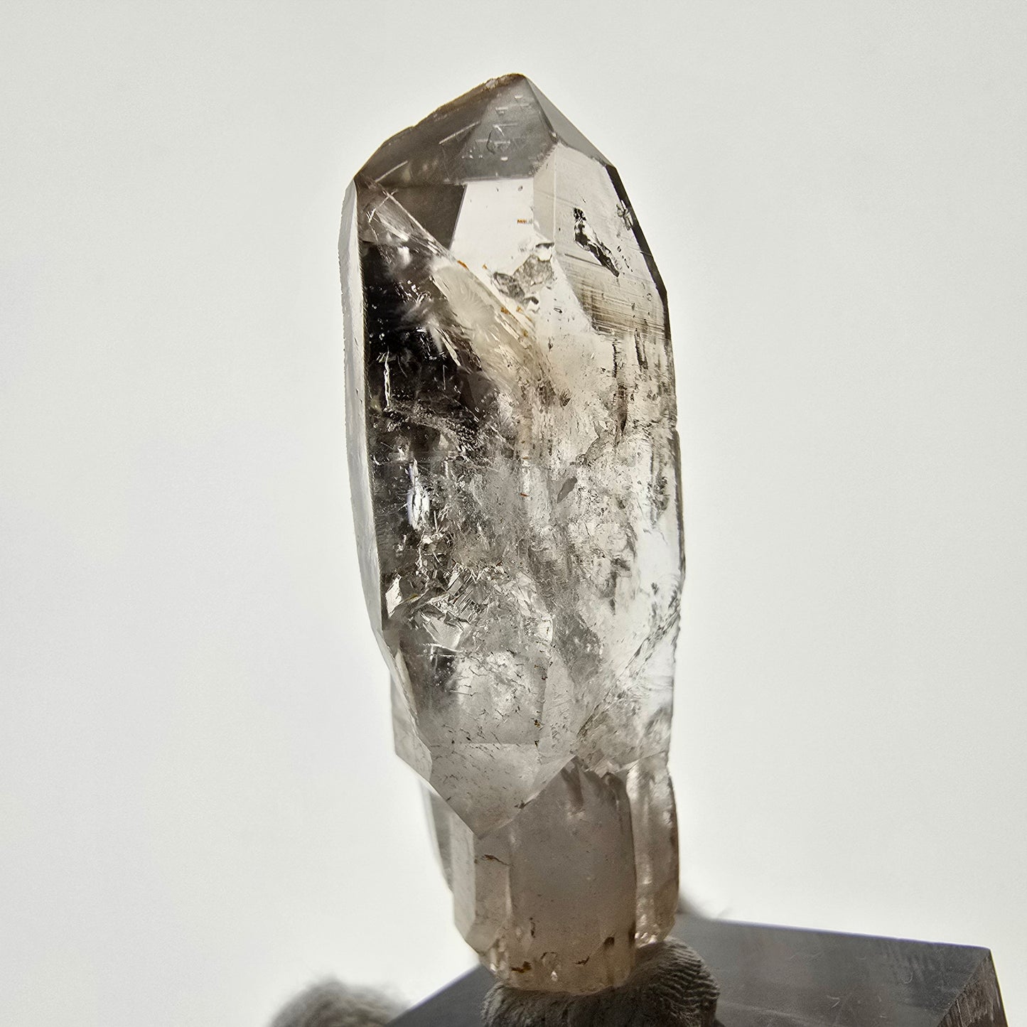 Sceptre DT en quartz fumé squelette Enhydro, 2x Bubble Valentine Pocket, Namibie 49 x 19 x 17 mm