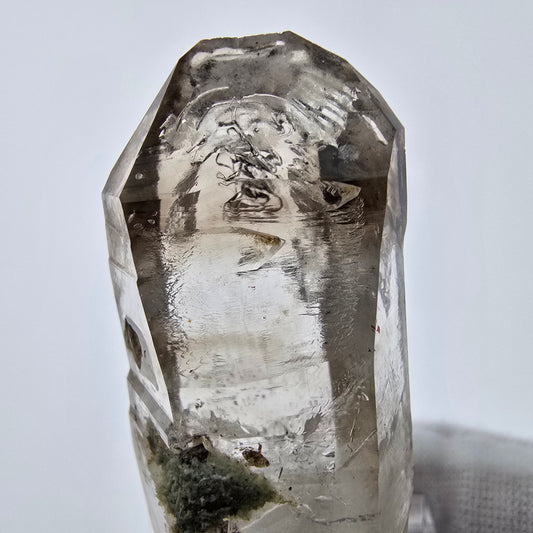 Enhydro Phantom Rauchquarz Zepter Spitze 1x Blase Goboboseb, Namibia 46*19*16mm