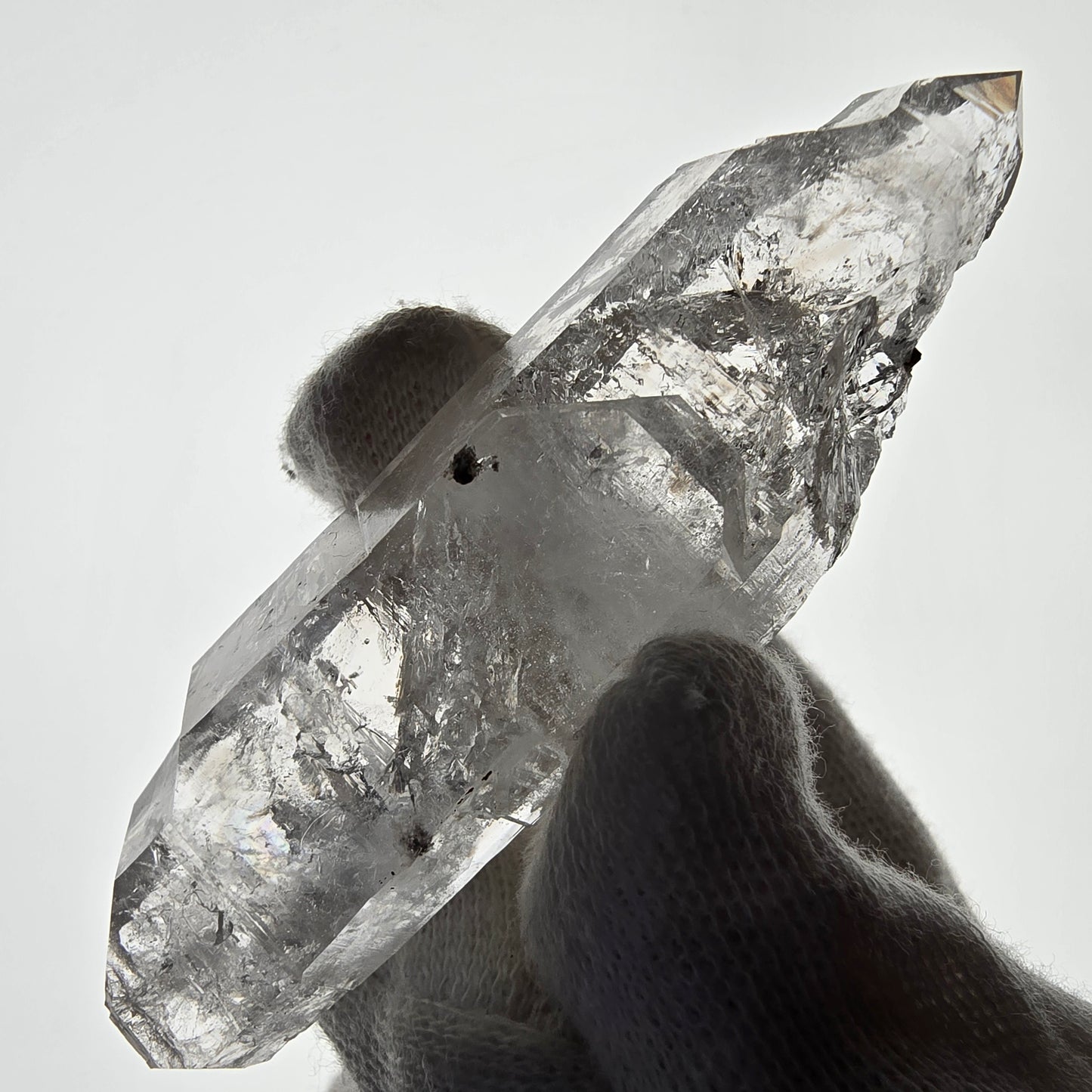 Enhydro Skeleton Smoky Quartz DT Scepter, 1x Bubble Valentine Pocket, Namibia 76*25*19mm