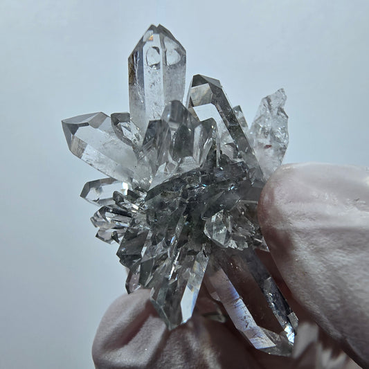 Quartz Starburst, spécimen de chlorite, mine Streep, Goboboseb, Namibie, 32 x 25 x 20 mm