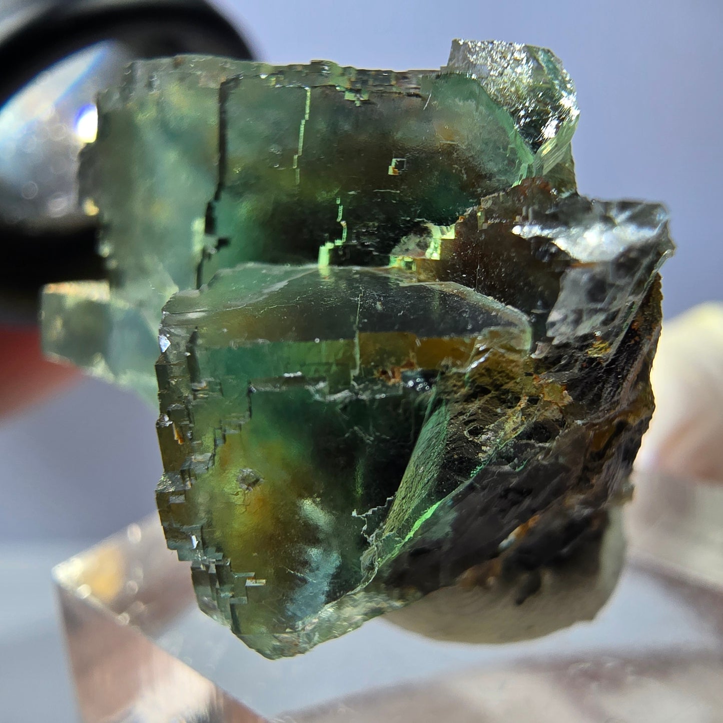 Seltene Phantom Fluorit Würfel Stufe, grün Okorusu, Namibia 27*23*20mm