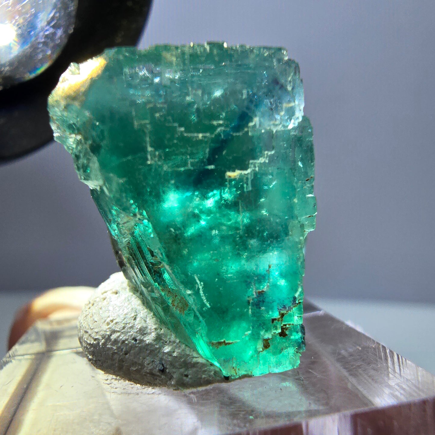 Spécimen de cube de fluorite fantôme, parquet vert Okorusu, Namibie 22 x 21 x 16 mm