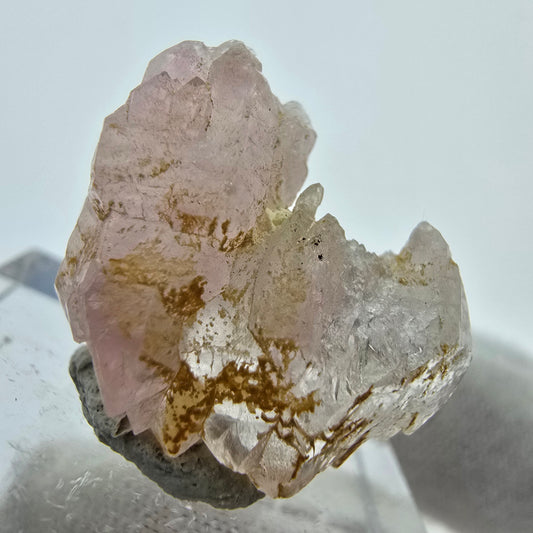 Seltener Kunzit X Spodumen Kristall rosa UV Mineral 21*17*10mm aus Brasilien