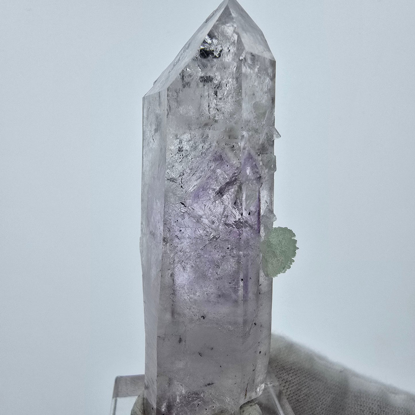 Phantom Amethyst with Prehnite, Hematite Streep Mine Goboboseb Namibia 64*23*14mm