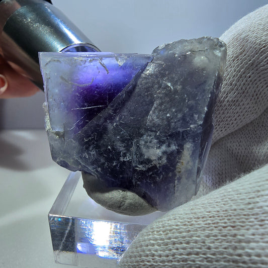 Rare spécimen de cube de fluorite fantôme bleu-violet Okorusu, Namibie 42 x 35 x 24 mm